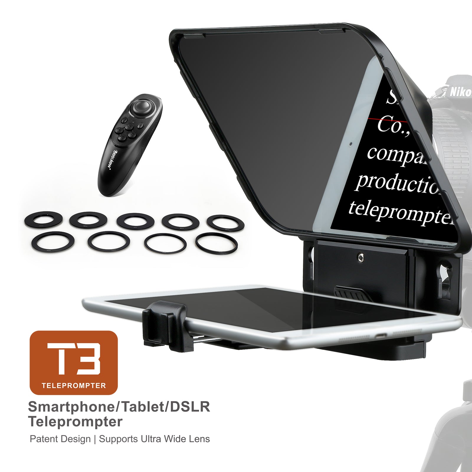  T3 Portable Teleprompter for Mobile &amp; Tablet